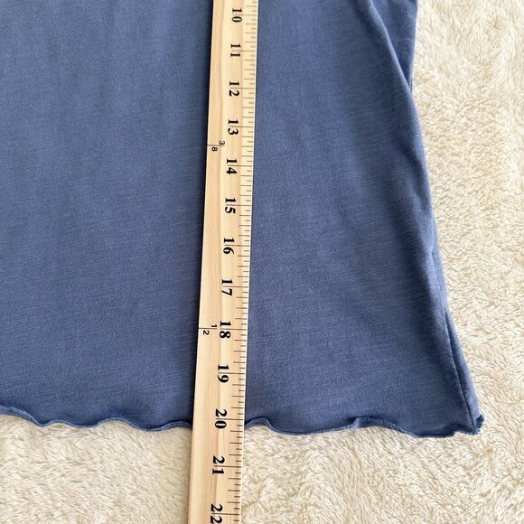 CeCe Sleeveless Top Size S Blue Ruffe Neck and Shoulders Everyday Wear - Picture 7 of 8